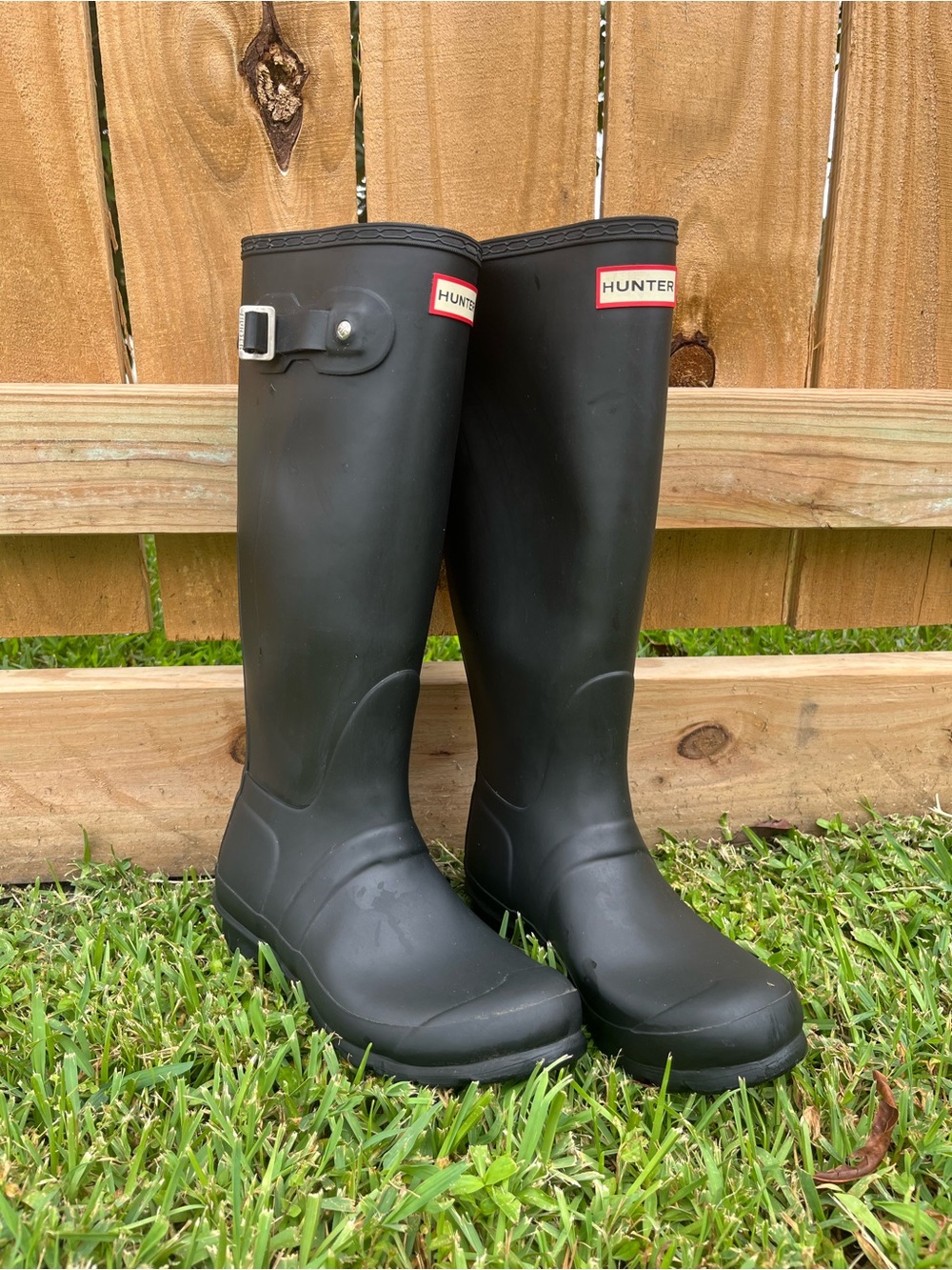 Hunter Original Tall Matte Black Waterproof Rain Boots Women’s 7 - Picture 2 of 12